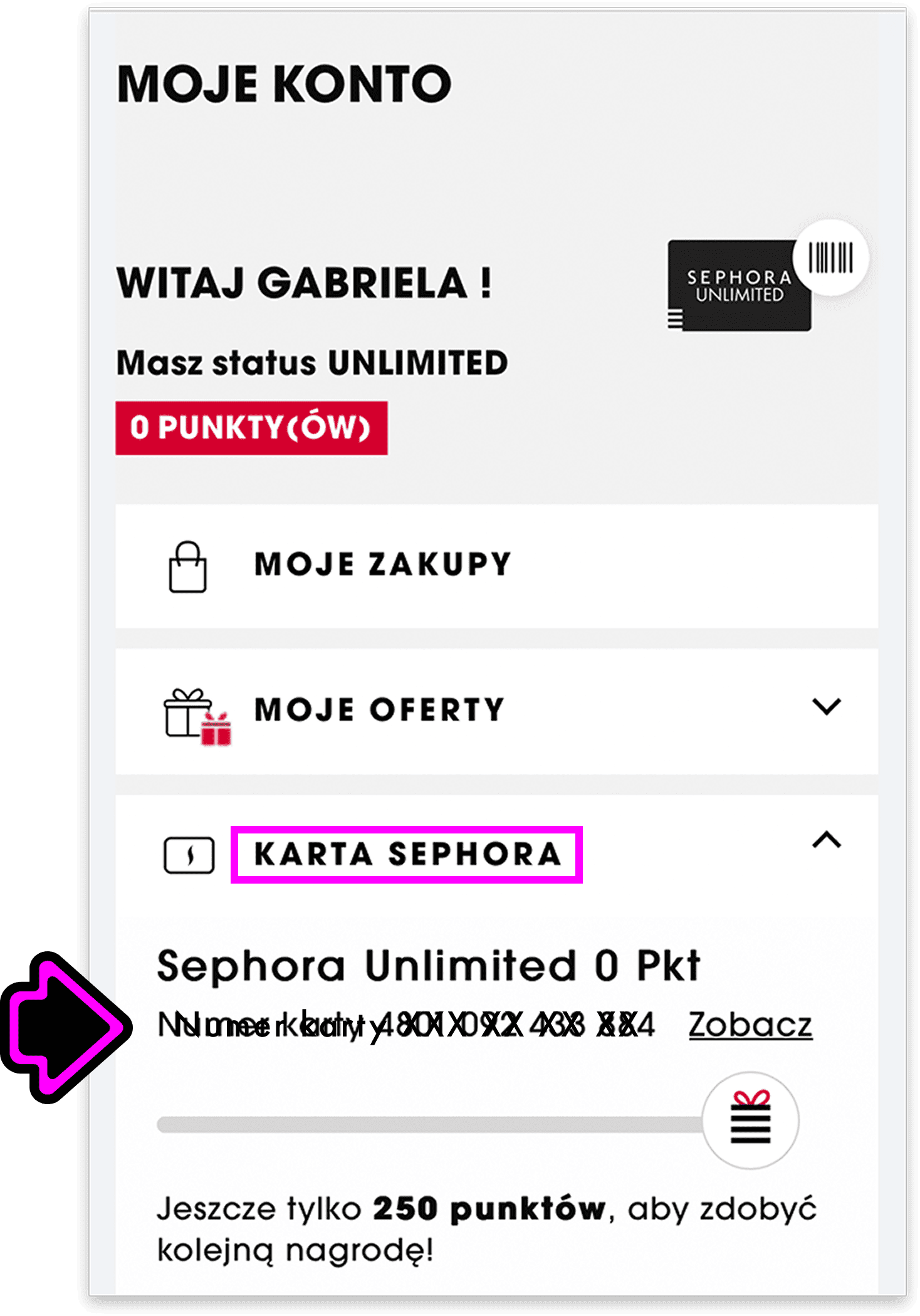Gdzie znaleźć numer karty lojalnościowej Sephora